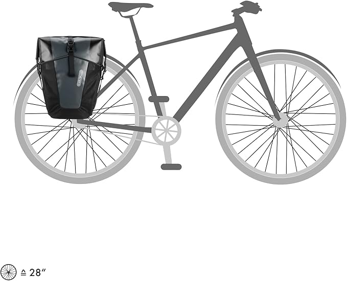 Ortlieb Unisex's Back-Roller Pro Classic Saddle Bag-Black/Grey, 70 Litre