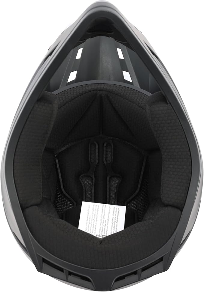 TCT-MOTORPARTS DOT Youth Kids Motocross ATV Full Face Helmets for Offroad Street Dirt Bike Go-Kart BMX MX Matte Black Large