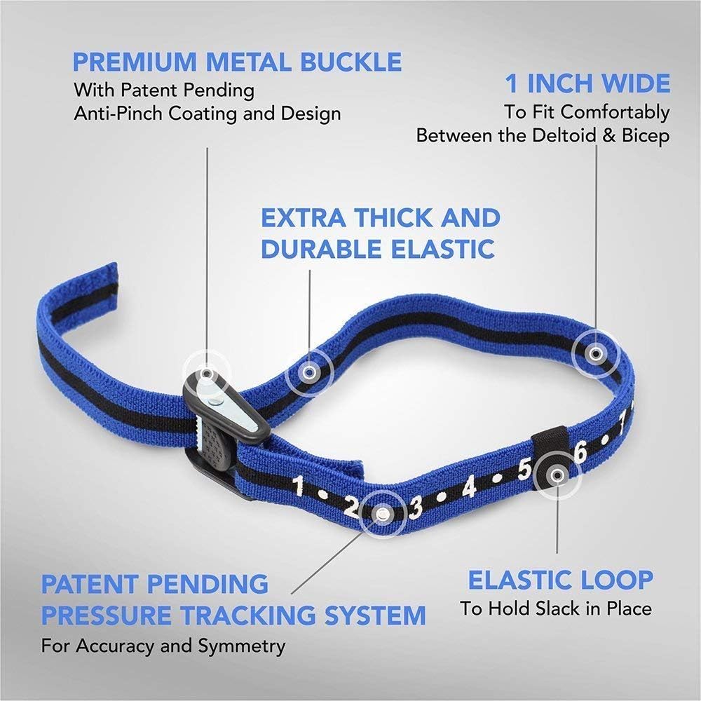 Occlusion Training Bands by BFR BANDS PRO Slim Model, 2 Pack, Blood Flow Restriction Bands with 1" Width - Comfort Wrapped Metal Buckle, Extra Thick Elastic, Multiple Patents Pending