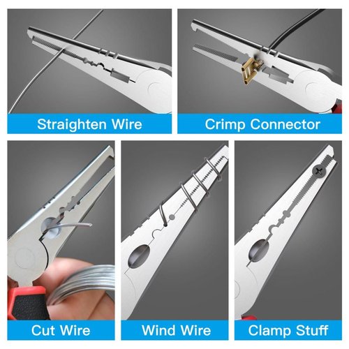 SNAIL TRAIL 7'' Fishing Pliers, Angled Head Split Ring Pliers, Auto-Open by Magnets, Corrosion Resistant Fish Hook Remover, Saltwater Crimping Shot
