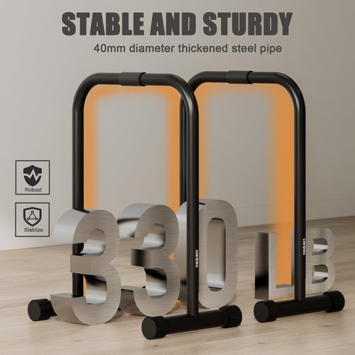 Adjustable Dip Bar, Dip Stand Station, Strength Training Founctional Dip Bar for Home, Portable Dip Bar, Fitness Equipment, Push Up Stand (Black)