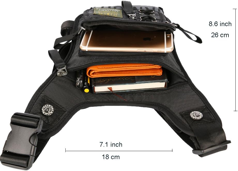Thigh Bag, Leg Bag, Vanlison Tactical Fanny Pack Hiking Bag Leg Pouch