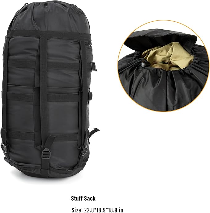 MT Army Military Modular Sleeping Bags System, Multi Layered with Bivy Cover for All Season, Woodland/Multicam