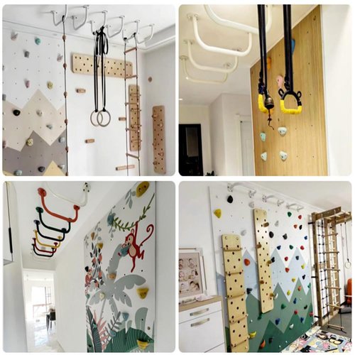 Wall mounted pull-up bar, suspension rod,cloud ladder, indoor fitness training, climbing cloud ladder,wall mounted horizontal bar pull-up bar, (white, 19.68in)