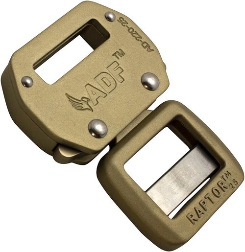 Aluminum Belt Buckle - Coyote Brown - Raptor II Tactical Military Police Aluminum Quick Release 1" Belt Buckle