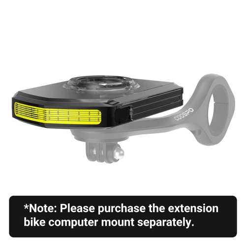 CooSpo BLC100 Bike Daytime Headlight Compatible with Garmin/CooSpo Bike Computer, Warning Light with Flashing Mode, USB C Rechargeable, Quick Release Bike Computer Mount