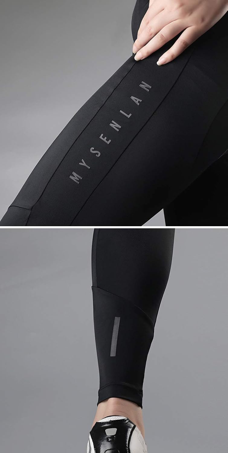 Mysenlan Women's Cycling Long Sleeve Breathable Jersey Set 3D Padded Long Pants Bike Shirt Bicycle Tights Clothing