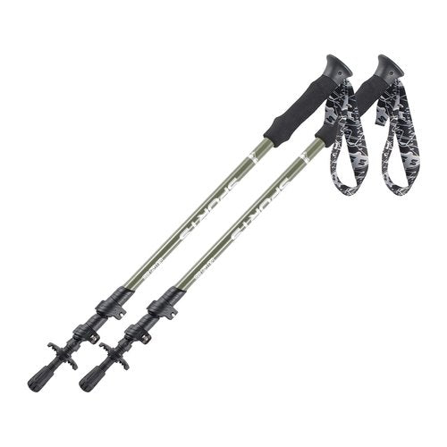 TFO 3-Section Telescopic Trekking Poles - 2PCS Carbon Fiber Monopod Walking or Hiking Sticks with with Accessories Mount and Adjustable Quick Locks