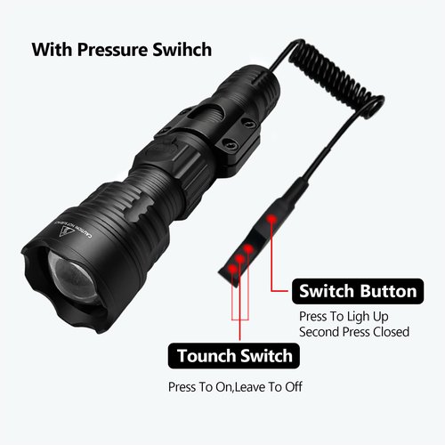 I0DO Green Light for Hunting Hog Green Flashlight,Red,Blue,White 4 in 1 Light for Coyote,Hog,Coon,Predator,Varmint,Sniper,Scope,Hunting Lights (Hog Green Light)