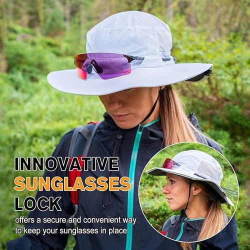 TOP-EX Men's Waterproof Bucket Sun Hat with Wide Brim, Summer Boonie Shade Cap for Outdoor Hiking, Fishing, Beach, Safari - UV Protection SPF Sunhat, Navy M/L