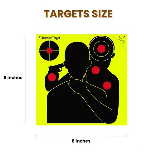 Lipulacer 8x8 inch Hostage Targets, Multi-Bullseye Splatter Target Rescue The Hostages, Shots Burst Bright Fluorescent Yellow Shooting Targets for Target Practice - 20Pack