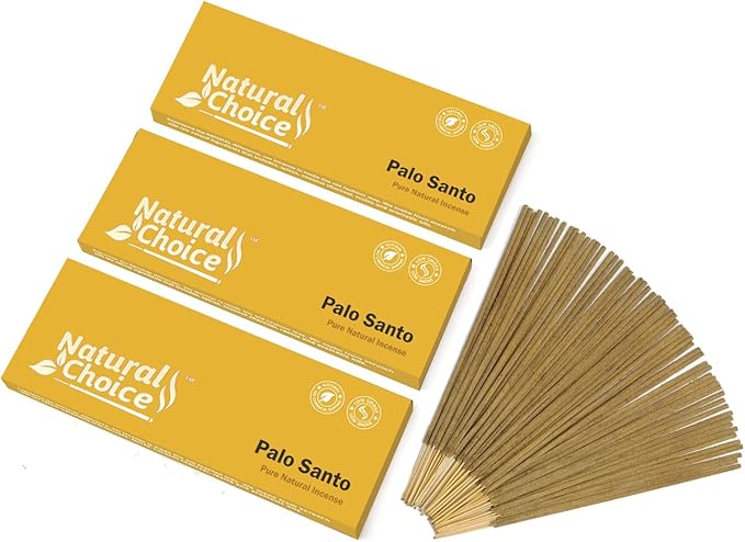 Sticks 100 Grams, Low Smoke Traditional Incense Sticks Made from Scratch, Never Dipped (PALO Santo, 3 Pack)