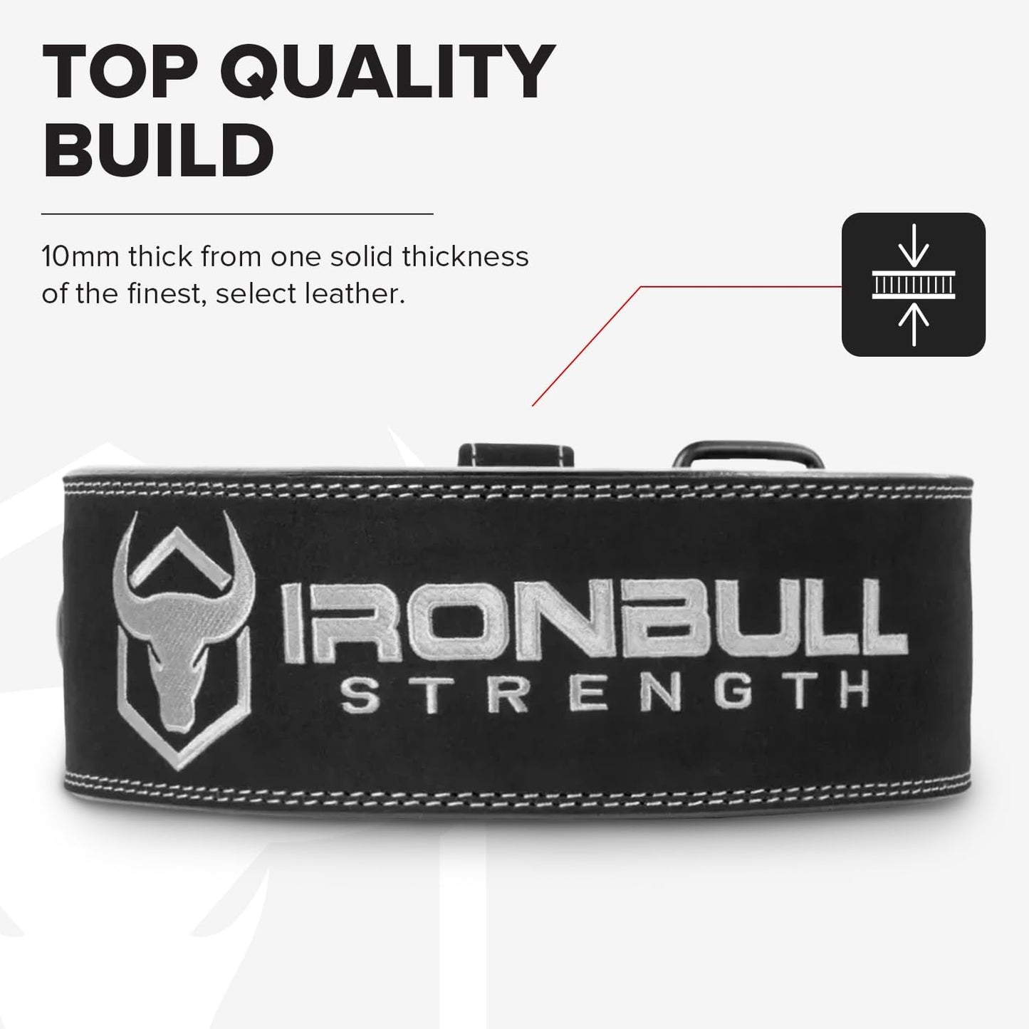 Powerlifting Belt - IPF Approved – Weight Lifting Belt 10mm - Prong Weightlifting Belt for Squats, Deadlift, and Bench Press – Lifting Belt Leather 4in for Men and Women – Back Brace for Gym, Workout, Strength Training, Strongmen & Power Lift