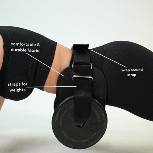 RASHIFY Hip Thrust Belt - Adjustable Fitness Belt for Dumbbells, Kettlebells, Weight Plates, Booty Trainer for Women, Glute Workout Equipment Slip-Resistant Padding for Hip Protection – Perfect for Gym, Home (Black)