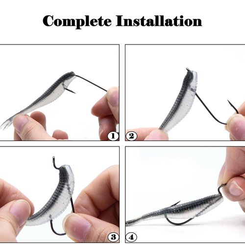 Natufish EWG Hooks for Bass Fishing,50Pcs Texas Carolina Rig Hooks Worm Hook Weedless/Inline for Soft Plastic Baits Saltwater(Size 3/0)