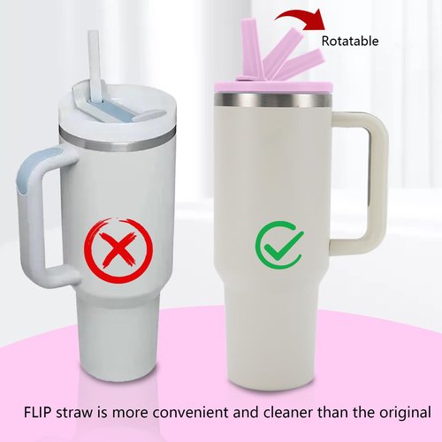 Stanley Replacement Leak Proof Tumbler Lid With Straw - Fit For 64oz Adventure Quencher and Quencher 2.0 (Purple, 40oz)