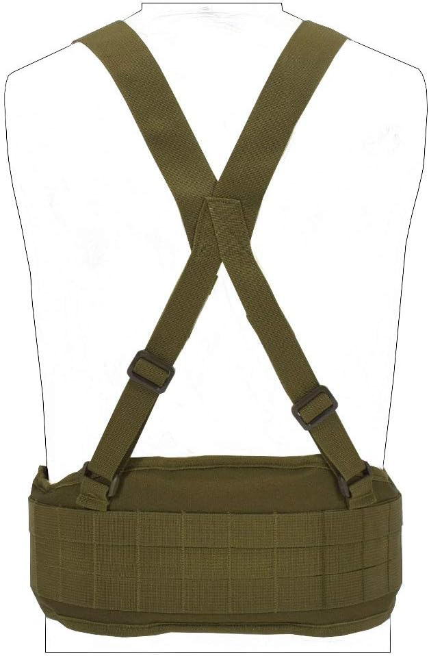 SINAIRSOFT Tactical Waist Belt with X-Shaped Suspenders Free Straps Airsoft Combat Padded Molle Belt