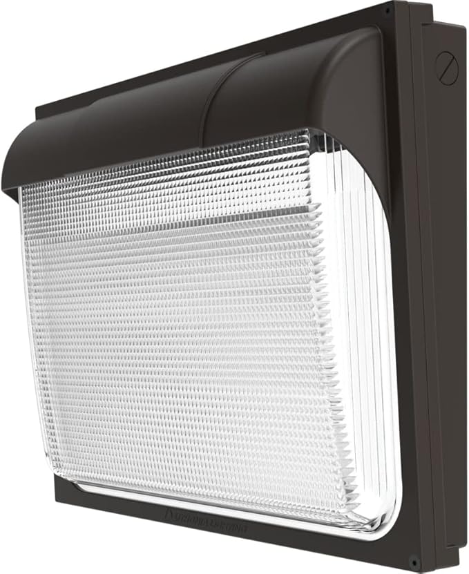 Lithonia Lighting 18" LED Wall Pack Outdoor Light Fixture, Building Wall Light, Adjustable Lumens, 4000K Cool White, MVOLT 120-277V, IP65, Glass Lens, Bronze (TWX3 LED ALO 40K MVOLT DDBTXD)