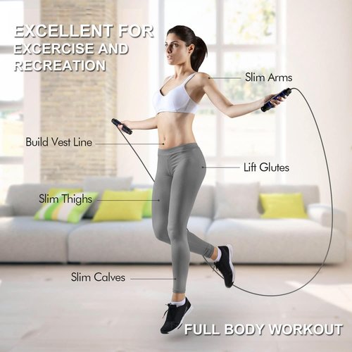 Jump Rope From Only U, Workout, Fitness, Exercise Equipment, Home Gym, Men Women and kids, Health, (Multiple Colors) (Black)