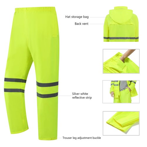 Waterproof Rain Suits, Rain Gear for Men Women Outdoor Rainwear Fishing Rain Jacket and Rain Pants(Yellow,X-Large)
