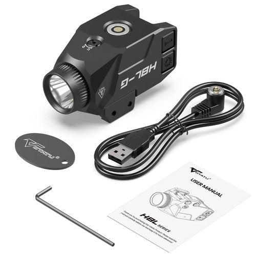 VOTATU 800 Lumens Flashight and IIIA Class Green Laser, H8L-G Tactical Light Laser Combo for Pistol,Handgun