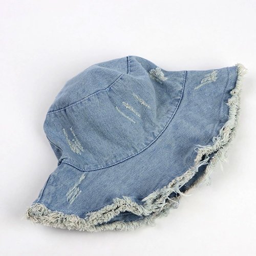 XYIYI Unisex Light Blue Bucket Hat Denim Washed Fisherman Cap Beach Sun Hat