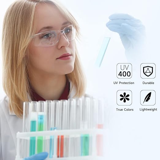 100 Pack Clear Safety Glasses with ANSI Z87.1 Scratch Resistant Eyewear for Women Man Lab Goggles Eye Protection
