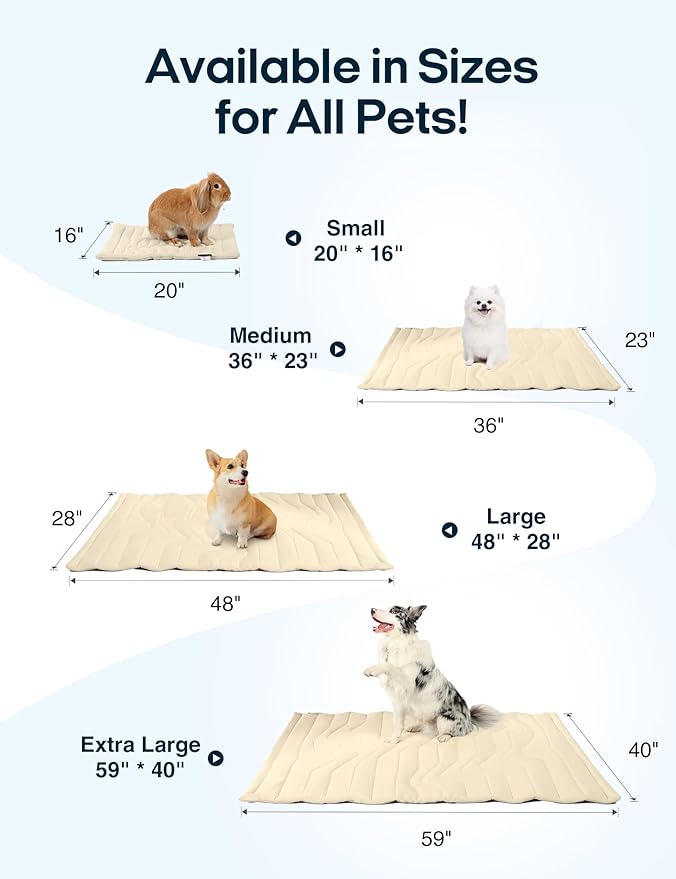 ZonLi Dog Cooling Mat, 48" x 28"Large, Reversible Cooling Pad for Dogs & Cats (Cool & Warm), Durable & Machine Washable, Pet Mat for Crate, Kennel, Bed, Sofa,Glacier Pink