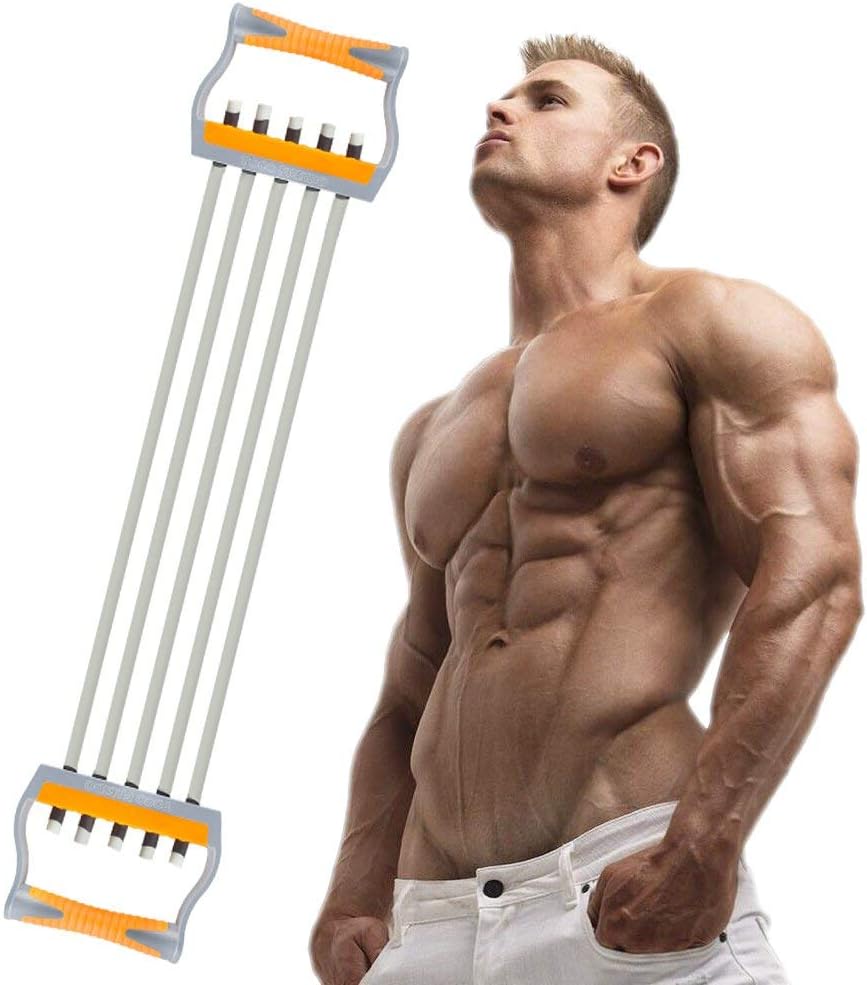 TOCO FREIDO Chest Expander | Arm Training, 5 Tubes Ajustable Arm Strength Trainer, Exercise Resistance Bands for Home Fitness Muscle Training Body Building