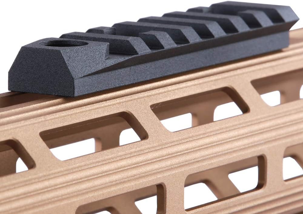 TuFok 7-Slot Alumimun Picatinny Rail for Mlock - Thin 0.37in Height Rail Section Adapter Mount with Socket for 3/8" QD Sling Mount Attachment