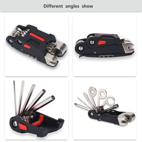ZAWELIYO 16 in 1 Multi Tool Compact and Versatile Fold Tool Kit Repair Maintenance Set Kit Includes Essential Tools for On Ride Repairs