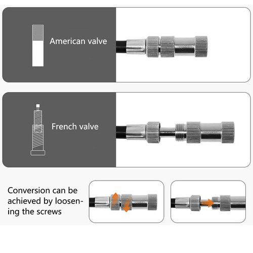 2 in 1 Portable Bicycle Tire Pump Shock Pump 160PSI 11Bar Bike Air Pump with Pressure Gauge Black