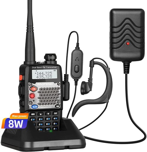 Baofeng UV-5R Two Way Radio Dual Band 144-148/420-450Mhz Walkie Talkie 1800mAh Li-ion Battery(Black)