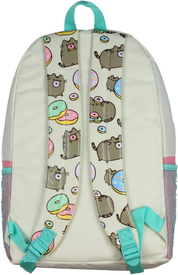 Pusheen Cat Donuts Zipper Backpack with Front Pocket and Donut Charm