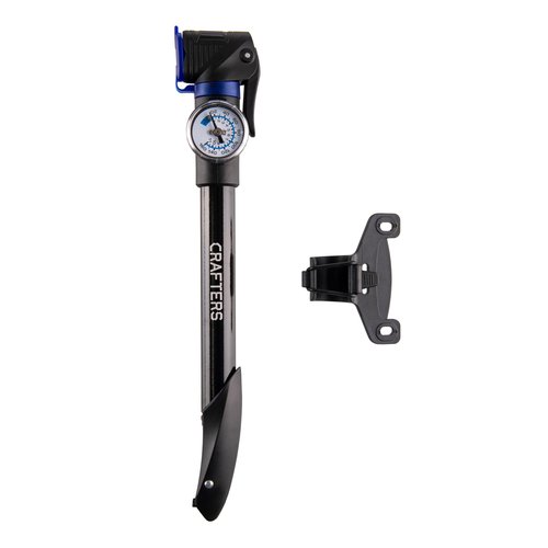 CRAFTERS Mini Pump – Portable and Light Design | High-Pressure 160 PSI Pumping | Presta & Schrader Valve Compatibility | Easily Readable Gauge | Bike Frame Clips Included