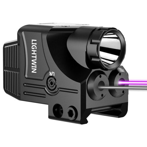 Purple Laser + Infrared(IR) Laser Beams with 800 Lumens Flashlight, 3 in1 Laser Light Combo, Tactical Laser Sight Flashlight USB Rechargeable, Strobe & Steady Flashlight for Picatinny Rail