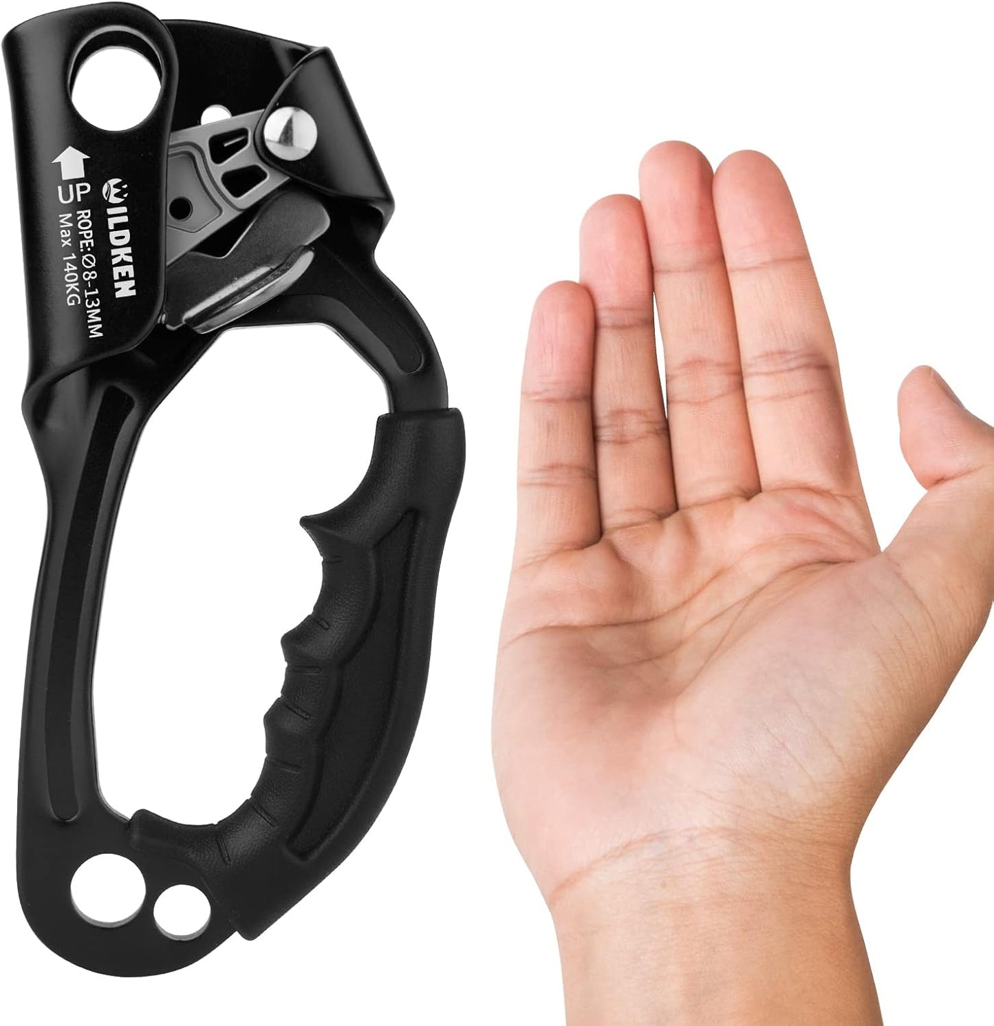 WILDKEN Climbing Hand Ascender Outdoor Mountaineering Tree Arborist Climbing Rappelling Equip Hand Ascender for 8-14MM Rope Left Right Hand Ascender