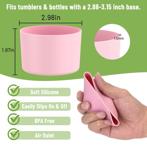 Cafezi 4 Pack Silicone Boot Bumper for Tumblers, Anti-Slip Protective Bottom Cover Base for Water Bottle, Fit 30/40/50 oz Tumblers, Dishwasher Safe, BPA-Free, Clear