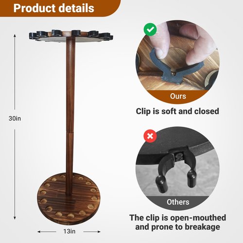 SMMYMGF Fishing Pole Holders for Garage, Wooden Fishing Rod Rack, Floor Stand Holds up to 15 Rods,Fishing Gear and Equipment Storage Organizer, Fishing Gifts for Men and Boys.