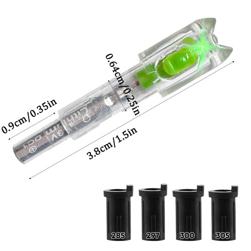 sntxmy 6-Pack Crossbow Lighted Nocks Lights Up Automatically with 4 Sizes (.285/.297/.300/.305”) Bushings.