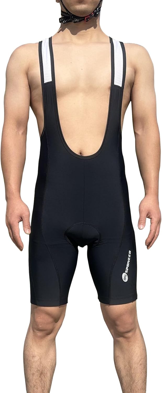 sponeed Cycling Bib Shorts Men Biker Bibs for Men Padded Breathable Racing Shorts UPF 50+