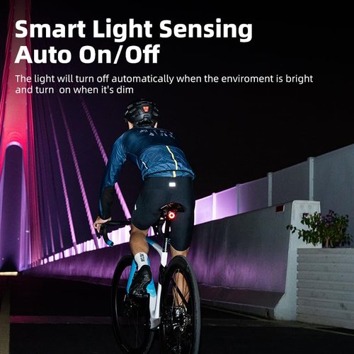 XOSS XR PRO Smart Bike Tail Light, IPX6 Waterproof Same Functional Brake Sensing Rear Lights, USB-C Rechargeable Auto ON/Off Bike Brake Light