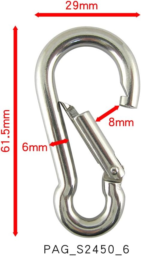 PROTEUS Stainless Steel Snap Hook for Keyring, Chain, Home, Camping, Diving, Traveling, Hiking, Dog leash, Backpack Pack of 5