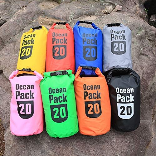 Upgraded Waterproof Dry Bag Storage Bags 20L, Roll Top Sack Keeps Gear Dry for Rafting, Boating, Camping, Hiking, Fishing Black