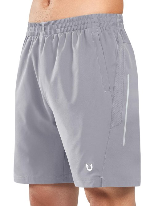 NORTHYARD Men's 7" Athletic Running Shorts with Zipper Pockets Quick Dry Lightweight Workout Gym Short Stone 3XL