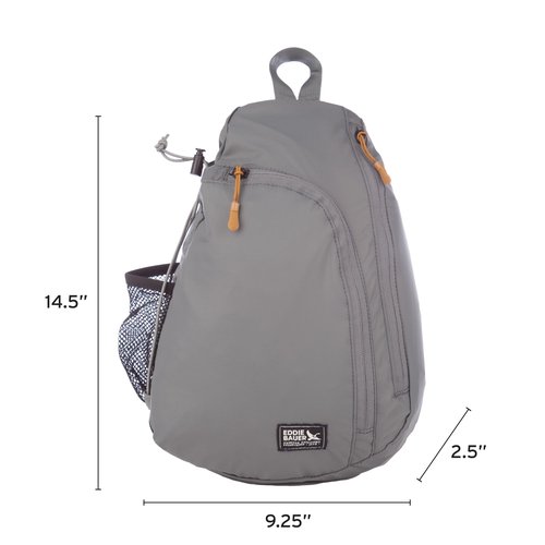 Eddie Bauer Ripstop 8L Shoulder Sling Pack with Padded Air-Mesh Adjustable Crossbody Strap for Right or Left Handed Fit - Slate
