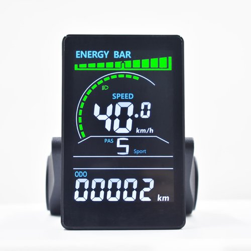 Mcezdy Ebike Display, UART No. 2 Protocol, 24V-60V Colorful Acrylic Cycling Computer with Charging Port for Mobile Devices, Ebike LCD Display to Enrich Cycling Journey