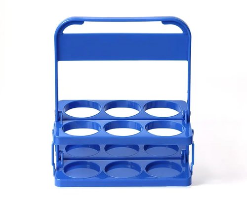 6 Drink Carrier with Handle – Lightweight Cup Caddy for Work, Travel and to-Go Drinks – Collapsible Design (2 Pack, Blue)