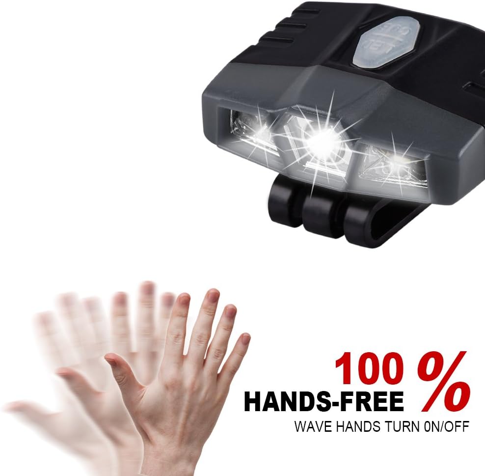 Ultra Bright Mini Hands Free LED Clip on Cap Light - Rechargeable Waterproof Hat Light Flashlight Portable Headlamp for Running Fishing Camping Hand Work Baseball Caps