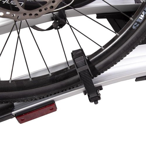 Terraysun Bike Rack for Car, 140 lbs Capacity Aluminum Electric Bike Carrier with Wheels for Easy Roll-Away Storage, Foldable for 5.5" Fat Tires with Anti-Rattle Device & Tool-Free Installation